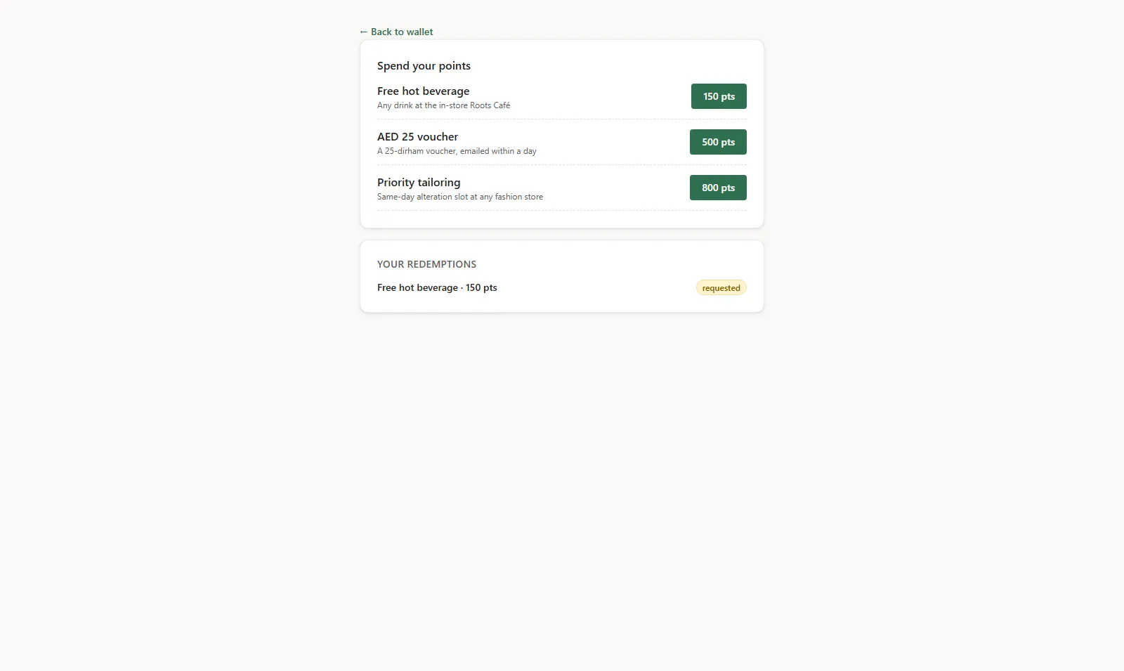 LoyalVerse wallet rewards catalogue for redeeming points